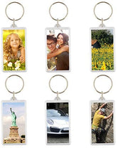 Olmecs 50 Pcs Clear Acrylic Blank Photo Keyring Snap-In Picture Frame Rectangle  (4.5X2.8 CMS)